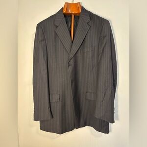 Daniel Cremieux Loro Piana 130’s 46R  W37x30(cuffed) Gray Stripe 2 Piece Suit